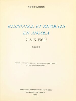 cover image of Résistances et révoltes en Angola, 1845-1961 (2)